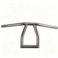Guidon de moto universel rétro de 7/8 " (22 mm), barre de direction argentée