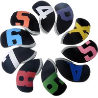 10pcs/set New Golf Iron Head Cover Golf Iron Cover 4 5 6 7 8 9 P A S X Waterproof Neoprene Golf Accessories