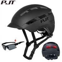 PJT Cycling Helmet In-Mold Mountain Road USB Rechargeable Tail light Bicycle / Without Taillight Sports Safe Hat MTB Bike Helmet
