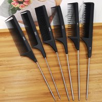 Professional Anti Static Pointed Tail Hair Styling Comb Hair Dye Brush Barber Steel Needle Pin Rat Tip Combs Barber Accessorie