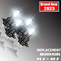 4PCS H7+ H7 LED headlamp kit combination light bulb high and low beam 6500K white super bright.