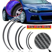 2Pc Auto Lkw Körper Fender Flare Gummi Rad Bögen Augenbraue Lip Anti-scratch Streifen Aufkleber Schlamm Klappen Schutz universal-Carbon Trim