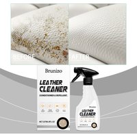Leather Cleaner Conditioner Spray Gentle Formula Deep Cleaning Oil Stain Remover Shine Restorer for Car Sofa Shoes Bag 237ml