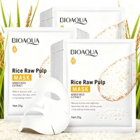 30pcs BIOAQUA Rice Raw Pulp Whitening Facial Masks Moisturizing Hydrating Anti Wrinkles Anti-aging Face Mask Sheets Skin Care