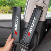 Carbon fiber texture seats with shoulder straps for sports cars, seat belt protectors, and shoulder strap anti-slip protectors