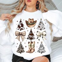 Western Christmas Cowboy Boots DIY Iron-On Heat Transfer Sticker Decal T-shirts Sweatshirts Bag Pillowcases Clothing Xmas Decor