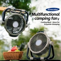 Portable 6 in 1 Outdoor Camping Fan 10000mAh Wireless Tent Rechargeable Fan 5 Speed Air Circulators Light Hook Remote Control