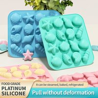 Marine Theme Fondant Silicone Mold,Seashell,conch,starfish, DIY Handmade Baking Tools for Mermaid Theme Cake Decoration