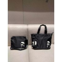 Large Capacity Three-Piece Set Tote Bag Rhinestone Old Grandma Face High-End Waterproof Nylon Casual Single Shoulder Bag