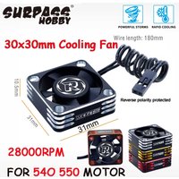 SURPASS HOBBY RC Motor Cooling Fan 30mm Aluminum 28000RPM Heat-sink for RC Car 540/550 Brushless Motor and 1/8 1/10 1/12 Cars