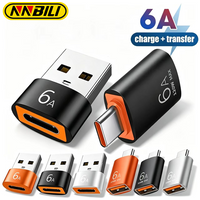 NNBILI 1/6pcs USB To USBC 6A OTG Adapter USB-C Male To Type-c Female Charger Converter for Macbook Samsung Data Transfer Adapter
