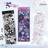 1 Sheet Cute Colorful Star Pattern Stickers DIY Toploader Scrapbooking Sticker Kpop Idol Photo Card Deco Materials Korean Style