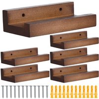 6pcs Wall Mount Wood Vinyl Record Shelf Small Record Holder Display Shelf Vinyl Record Shelves Record Album Display Holders
