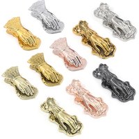 Fromthenon Gold Color Vintage Notebook Clip Hand Shaped Book Clip Metal Gilded Hand Sleeve Book Decoration Storage Clip