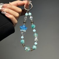 Tiger's Eye Five-pointed Star Mobile Phone Chain Retro Handcrafted Beaded Lanyard Pendant Crystal Hand Chain Women Anti-loss