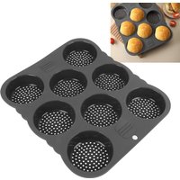 Hamburger Bun Mold Silicone 8 Cavity Easy Release Heat Resistant Hamburger Bread Bakery Mold Pan for Kitchen Baking Tool