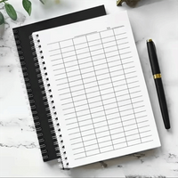 Sturdy Cover Spiral Bound Notebook Blank Grid Multifunctional Inventory Log Book Universal Line Pages Leather paper