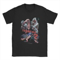 80s vintage Terrifier 2 100% Cotton Leisure T-Shirt horror movies slasher film scary scream movie Art the clown large size tops