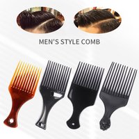 1pc Wide Teeth Brush Pick Comb Fork Hairbrush Insert Hair Pick Comb Plastic Combs For Curly Afro Hair Styling Tool For Women Men