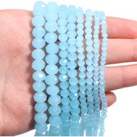 1strand/lot Light blue Faceted Glass Beads Abacus Crystal Beads Loose Spacer Beads For Jewelry Making DIY Necklace Bracelet
