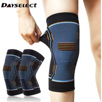 Knee Pads Four-Sided Knitted High Elasticity Double Silicone Anti-Slip Muscle Strain Protection Knee Strong Support Men Women