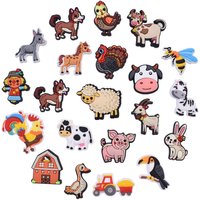 farming animal sheep deer duck house PVC shoe Charms Buckle for Wristbands accessories Decoration Bands gift unisex party