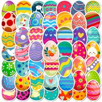 50pcs Easter Duck Egg Stickers, Easter Rabbit Cartoon Stickers for Party Decoration, Mobile Phone Stickers