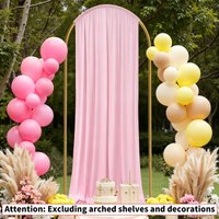1 Piece, Pink Wedding Arch Hanging Curtain, Elastic Fabric Curtain with Rod for Arch Stand, Party Banner, Flag Suitable for Wedding, Anniversary Celebrations, Indoor and Outdoor Event Decoration,