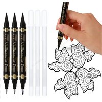 GN 3/6PCS Dual Tip Pen Black Calligraphy Brush Pen Lettering Pens Art Marker White Pen Beginners Writing Sketches Art Drawings