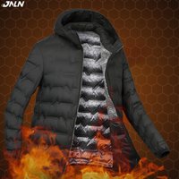JNLN Men's Winter Down Jacket Duck Down Lightweight Thin Padded Jackets Hiking Camping Climbing Graphene Lining Warm Coat
