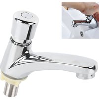 Time Delay Basin Sink Faucet Copper Alloy Push Switch Water Saving Tap for Home Kitchen Bathroom Hotel