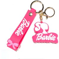Cute Disney Cartoon Keychain Beautiful Pink Barbie Princess KeyChains Couple's Bag Car Keyrings Christmas Pendant