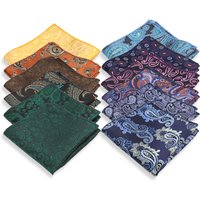 Hot Sale Gracefully Paisley Handkerchiefs Casual Blue Brown Pocket Square Hankies For Dinner Party Daily Wear Shirt Accessories