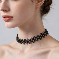 1Pcs Vintage Colorful Fishline Necklaces Set Layering Short Choker Goth Necklace for Women