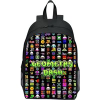 New Printed Geometry Dash Geometry Sprint Backpack for All Students, Cartoon Backpack for Men and Women