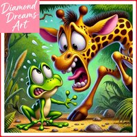 Frameless, Frog Giraffe Forest Diamond Painting New Arrivals 2025 Diamond Mosaic Full Square Round Handmade Gift Craft Kit