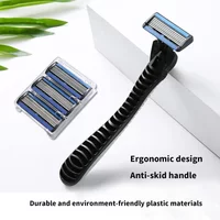 Men Razor Shaving 6 Layer Blade Shaver Reusable Safety Razor Blade Professional Barber Razor Mild Hair Removal Shaver C544