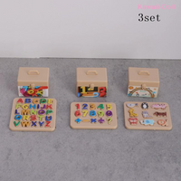 3 Set Dollhouse Miniature Mini Letter Puzzle Storage Box Model Cute Building Blocks
