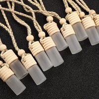 10pcs Frosted Car Perfume Bottle Pendant, Car Mounted Perfume Pendant, Car Interior Pendant Decoration, Fresh Fragrance Empty Bo