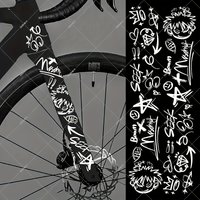 1SET Multi-Style Bike Frame Decor Sticker Set Waterproof Vinyl Decal with Graffiti Cow Print Cartoon Patterns