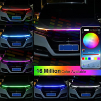 Led Car Hood Lights Flexible Headlight Strip Multicolor Atmosphere Lamps Daytime Running Lights Waterproof Ambient Light Strip