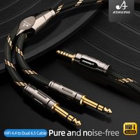 HiFi 4.4mm to Dual 6.5 Audio Cable Pure Copper High-end Splitter Wire Jack 4.4mm to Double 6.5mm TRS Cable for Mixer Amplifier