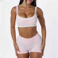 Sporty Yoga Bra Top Women's Fashion Set Running Outfit Casual Wear Gathered Design Comfortable Innerwear Outerwear