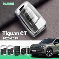 Clear TPU Car Key Case For VW Tiguan CT 2023-2026 Key Fob Cover Protector Shell Auto Accessories 2024 2025
