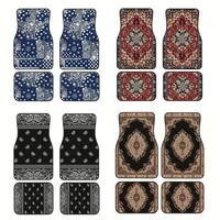 4Pcs Bohemian Car Floor Mats Heavy Duty Dirty Resistant Persian Carpet Rubber Back Car Decoration Car Floor Protector Rugs