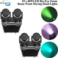 4Pcs Bee Eye 19x40W Led Moving Head Beam Rgbw Quad 4In1LED Wash Zoom Moving head light 19x15w Clay Paky bee eye Flightcase
