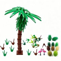MOC Building Block Accessories Plant Decorations Flower Stems Grasses Coconut Trees Floral Ornaments Toys Gifts Model 3741 6064