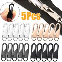 5pcs Universal Replacement Zipper Slider Metal Alloy Removal Zipper Puller Luggage Bag Zip Head DIY Craft Sewing Tool Repair Kit