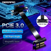 90 Degree Right Angle PCIE X1 Riser Cable 8Gbps PCIe 3.0 X1 to X1 Extension Riser Card Ribbon Extender for PCI Express 1x