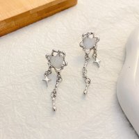 Sweet Cool Love Tassel Star Earrings for Women Design Fashion Personality Heart Drop Earrings Party Jewelry Accessories Gifts